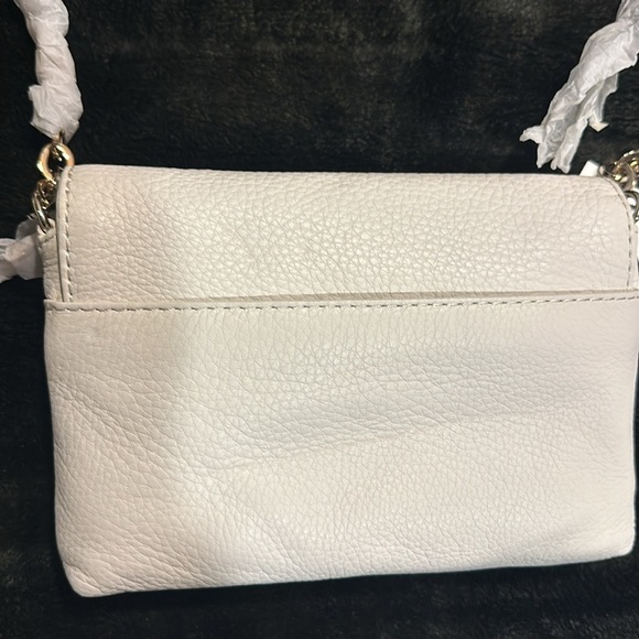 NWT Calvin Klein off white leather pebble grain crossbody bag metallic hardware - Picture 11 of 12